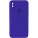 Чохол Silicone Case Square Full Camera Protective (AA) для Apple iPhone XS / X (5.8"") (Фіолетовий / Ultra Violet)