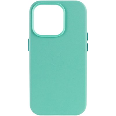 Шкіряний чохол Leather Case (AA Plus) with MagSafe для Apple iPhone 14 Pro (6.1"") (Ice)