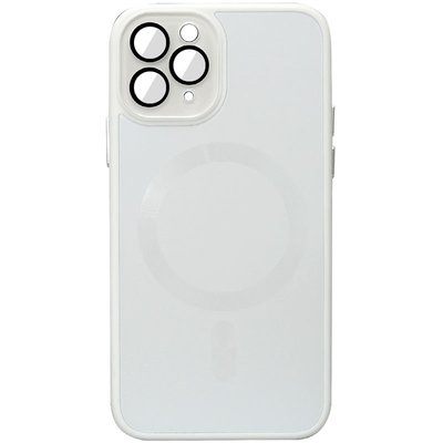 Чохол TPU+Glass Sapphire Midnight with MagSafe для Apple iPhone 11 Pro Max (6.5"") (Білий / White)