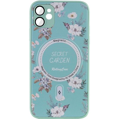 TPU+PC чохол Secret Garden with MagSafe для Apple iPhone 12 (6.1"") (Mint)