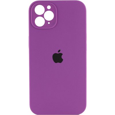 Уцінка Чохол Silicone Case Square Full Camera Protective (AA) для Apple iPhone 11 Pro (5.8"") (Розкрита упаковка / Фіолетовий / Grape)