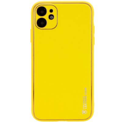 Кожаный чехол Xshield для Apple iPhone 11 (6.1") (Желтый / Yellow)
