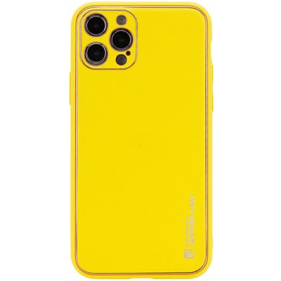Шкіряний чохол Xshield для Apple iPhone 13 Pro (6.1"") (Жовтий / Yellow)