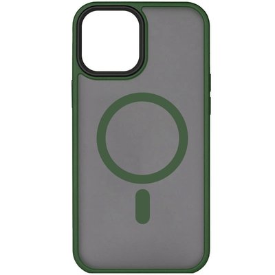 TPU+PC чохол Metal Buttons with MagSafe для Apple iPhone 15 (6.1"") (Зелений)