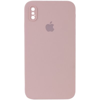 Чохол Silicone Case Square Full Camera Protective (AA) для Apple iPhone XS Max (6.5"") (Рожевий / Pink Sand)