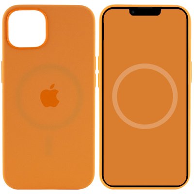 Чохол Silicone case (AAA) full with Magsafe and Animation для Apple iPhone 13 (6.1"") (Помаранчевий / Marigold)