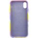 Чохол Silicone case full Aquarelle для Apple iPhone X / XS (5.8"") (Сиренево-жовтий)