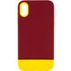 Чохол TPU+PC Bichromatic для Apple iPhone X / XS (5.8"") (Brown burgundy / Yellow)