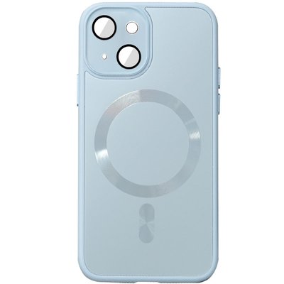 Чохол TPU+Glass Sapphire Midnight with MagSafe для Apple iPhone 13 (6.1"") (Блакитний / Blue)