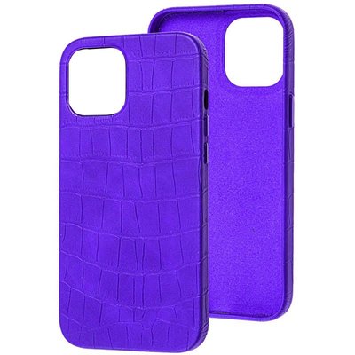 Шкіряний чохол Croco Leather для Apple iPhone 13 (6.1"") (Purple)