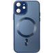 Чохол TPU+Glass Sapphire Midnight with MagSafe для Apple iPhone 12 (6.1"") (Синій / Deep navy)