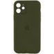 Чохол Silicone Case Full Camera Protective (AA) для Apple iPhone 12 (6.1"") (Зелений / Dark Olive)
