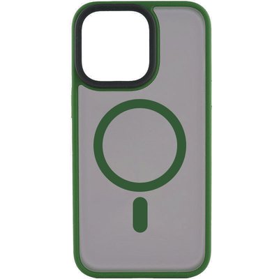 TPU+PC чохол Metal Buttons with MagSafe для Apple iPhone 15 Pro (6.1"") (Зелений)
