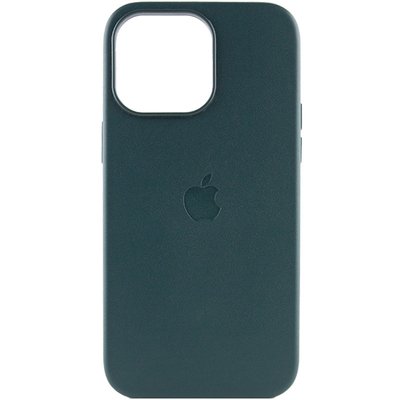 Шкіряний чохол Leather Case (AAA) with MagSafe для Apple iPhone 14 Pro (6.1"") (Forest Green)
