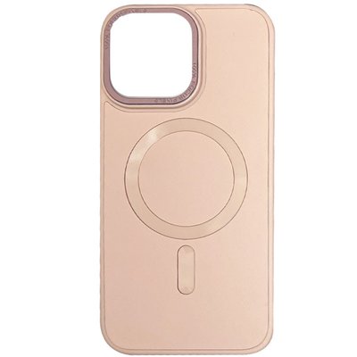 Шкіряний чохол Bonbon Leather Metal Style with MagSafe для Apple iPhone 14 Plus (6.7"") (Рожевий / Light pink)