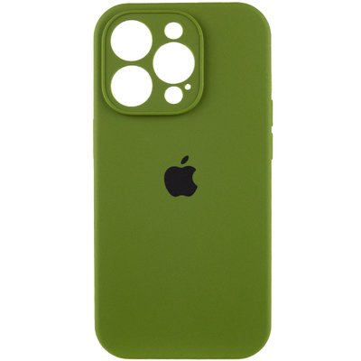 Чохол Silicone Case Full Camera Protective (AA) для Apple iPhone 14 Pro Max (6.7"") (Зелений / Dark Olive)