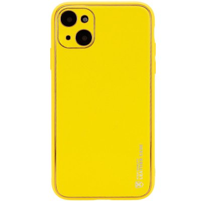 Шкіряний чохол Xshield для Apple iPhone 13 (6.1"") (Жовтий / Yellow)