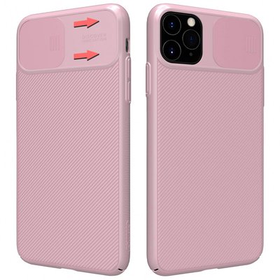 Карбонова накладка Nillkin Camshield (шторка на камеру) для Apple iPhone 11 Pro (5.8"") (Рожевий / Pink)