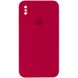 Чохол Silicone Case Square Full Camera Protective (AA) для Apple iPhone XS / X (5.8"") (Червоний / Rose Red)
