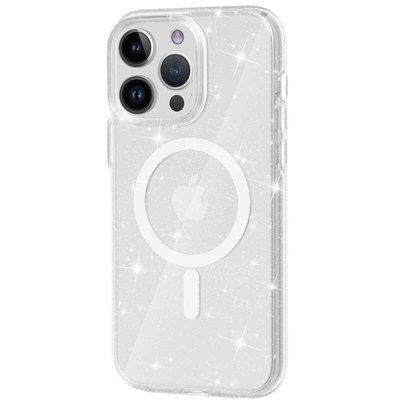 Чохол TPU Galaxy Sparkle (MagFit) для Apple iPhone 12 Pro Max (6.7"") (Clear+Glitter)