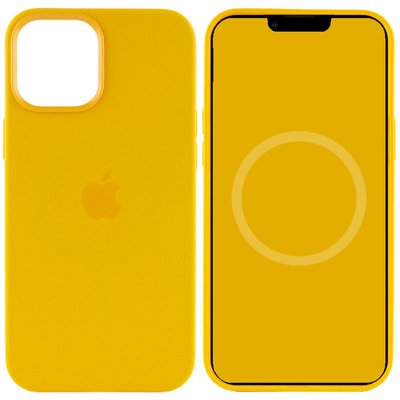 Уцінка Чохол Silicone case (AAA) full with Magsafe and Animation для Apple iPhone 12 Pro Max (6.7"") (Дефект упаковки / Жовтий / Sunflower)