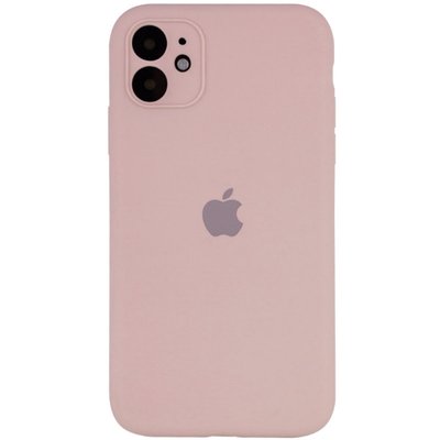 Чехол Silicone Case Full Camera Protective (AA) для Apple iPhone 12 (6.1") (Розовый / Pink Sand)
