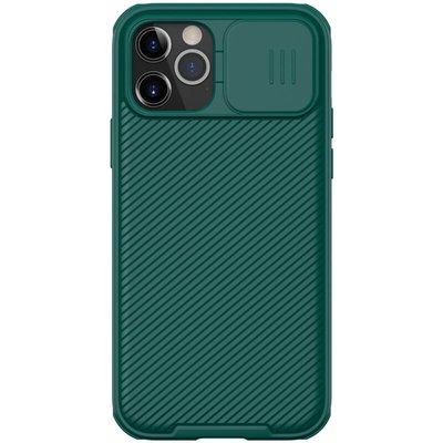 Карбонова накладка Nillkin Camshield (шторка на камеру) для Apple iPhone 12 Pro Max (6.7"") (Зелений / Dark Green)