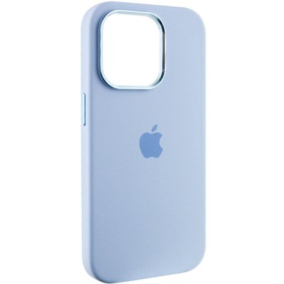 Чехол Silicone Case Metal Buttons (AA) для Apple iPhone 14 Pro Max (6.7") (Голубой / Blue Fog)
