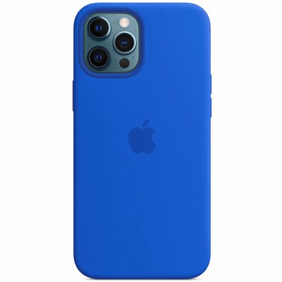 Чохол Silicone case (AAA) full with Magsafe для Apple iPhone 12 Pro / 12 (6.1"") (Синій / Capri Blue)