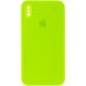 Чохол Silicone Case Square Full Camera Protective (AA) для Apple iPhone XS / X (5.8"") (Салатовий / Neon green)