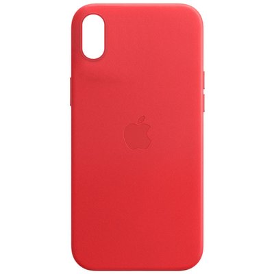 Кожаный чехол Leather Case (AA) для Apple iPhone X / XS (5.8") (Малиновый)