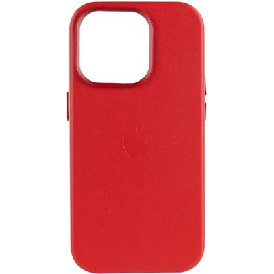 Шкіряний чохол Leather Case (AA Plus) with MagSafe для Apple iPhone 13 Pro (6.1"") (Crimson)