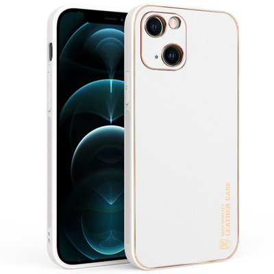 Кожаный чехол Xshield для Apple iPhone 14 Plus (6.7") (Белый / White)