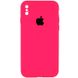 Чохол Silicone Case Square Full Camera Protective (AA) для Apple iPhone XS / X (5.8"") (Рожевий / Barbie pink)