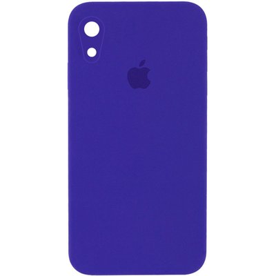 Уценка Чехол Silicone Case Square Full Camera Protective (AA) для Apple iPhone XR (6.1") (Эстетический дефект / Фиолетовый / Ultra Violet)