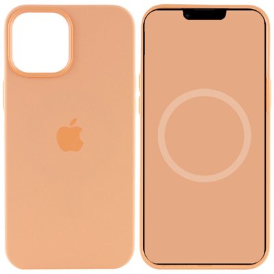 Чохол Silicone case (AAA) full with Magsafe and Animation для Apple iPhone 12 Pro / 12 (6.1"") (Помаранчевий / Cantaloupe)