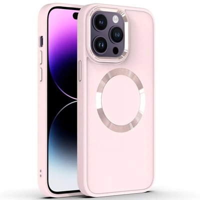 TPU чохол Bonbon Metal Style with MagSafe для Apple iPhone 12 Pro / 12 (6.1"") (Рожевий / Light Pink)