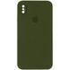 Чохол Silicone Case Square Full Camera Protective (AA) для Apple iPhone XS / X (5.8"") (Зелений / Dark Olive)