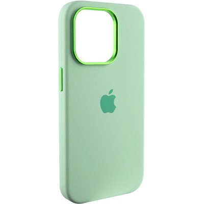 Уценка Чехол Silicone Case Metal Buttons (AA) для Apple iPhone 14 Pro Max (6.7") (Эстетический дефект / Зеленый / Фисташковый)