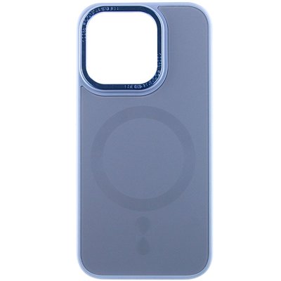 Чохол TPU+Glass Sapphire Midnight Open Camera with MagSafe для Apple iPhone 15 Pro (6.1"") (Блакитний / Blue)
