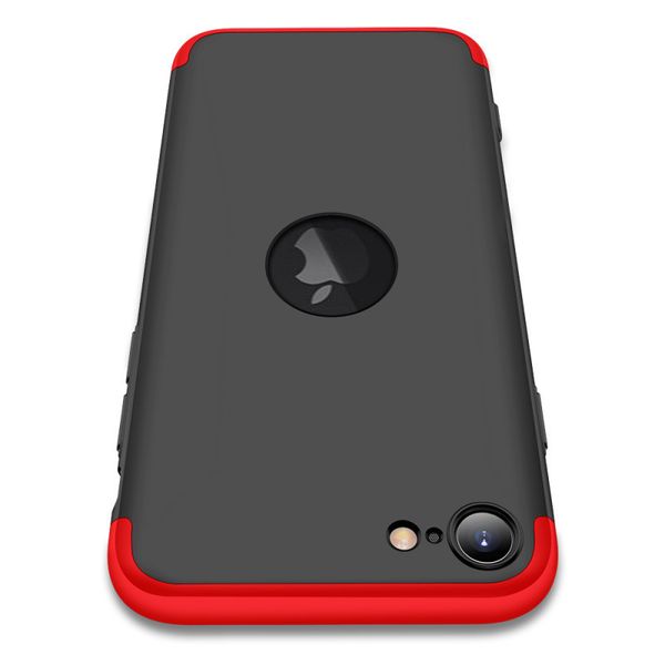 Пластикова накладка GKK LikGus 360 градусів (opp) з лого для Apple iPhone SE (2020) (Чорний / Червоний)