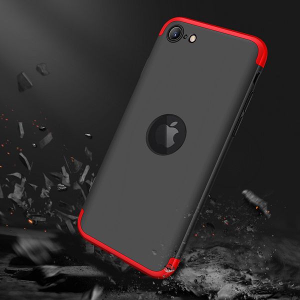 Пластикова накладка GKK LikGus 360 градусів (opp) з лого для Apple iPhone SE (2020) (Чорний / Червоний)