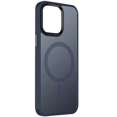 TPU+PC чехол Metal Buttons with MagSafe Colorful для Apple iPhone 15 (6.1") (Синий)