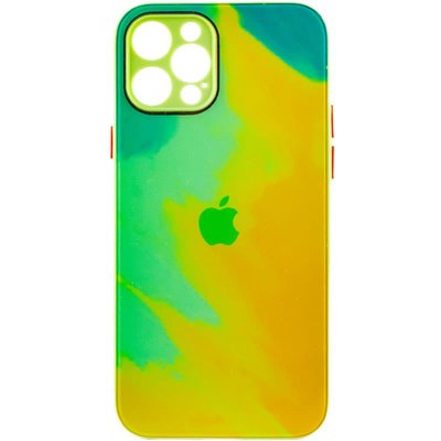 Чохол TPU+Glass Impasto abstract для Apple iPhone 12 Pro (6.1"") (Yellow green)