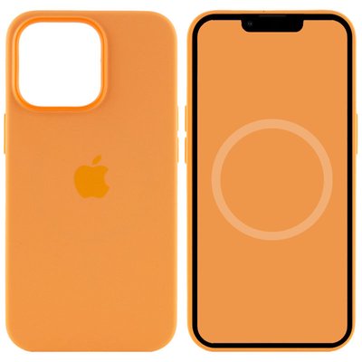 Чохол Silicone case (AAA) full with Magsafe and Animation для Apple iPhone 13 Pro (6.1"") (Помаранчевий / Marigold)