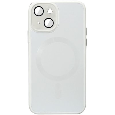 Чохол TPU+Glass Sapphire Midnight with MagSafe для Apple iPhone 15 (6.1"") (Білий / White)