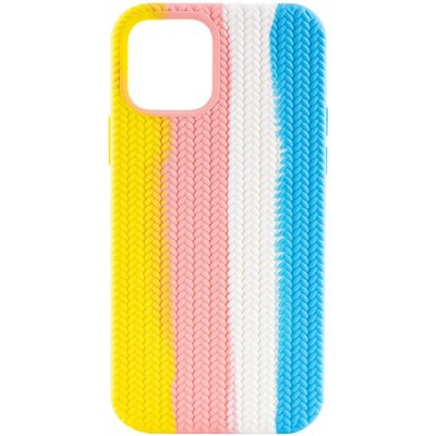 Чохол Silicone case Full Braided для Apple iPhone 13 (6.1"") (Жовтий / Блакитний)