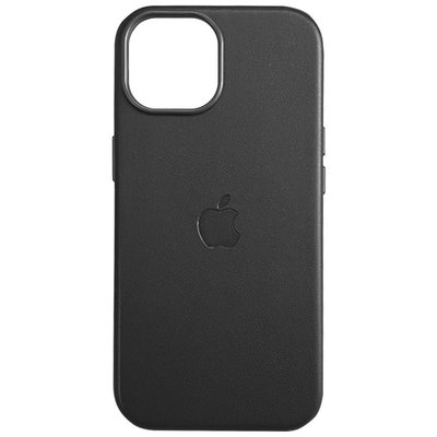 Шкіряний чохол Leather Case (AAA) with MagSafe and Animation для Apple iPhone 15 Pro (6.1"") (Black)