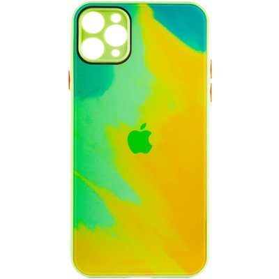Чохол TPU+Glass Impasto abstract для Apple iPhone 11 Pro (5.8"") (Yellow green)