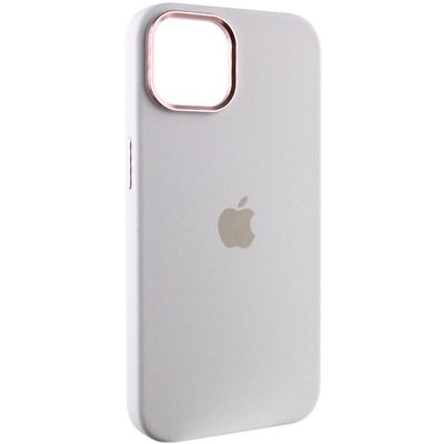 Чохол Silicone Case Metal Buttons (AA) для Apple iPhone 14 (6.1"") (Білий / White)